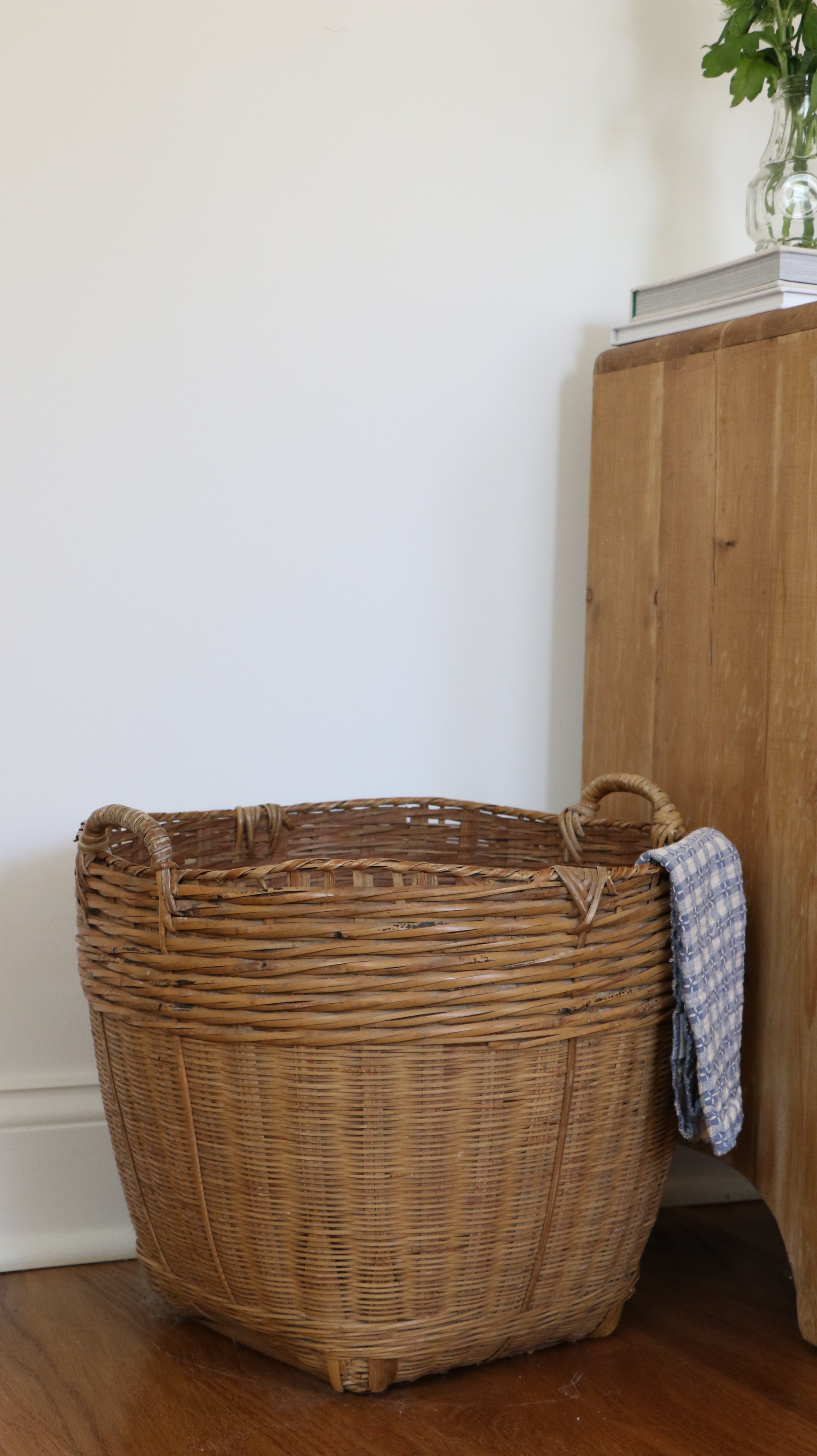 Large Handwoven Storage Basket, 19th Century