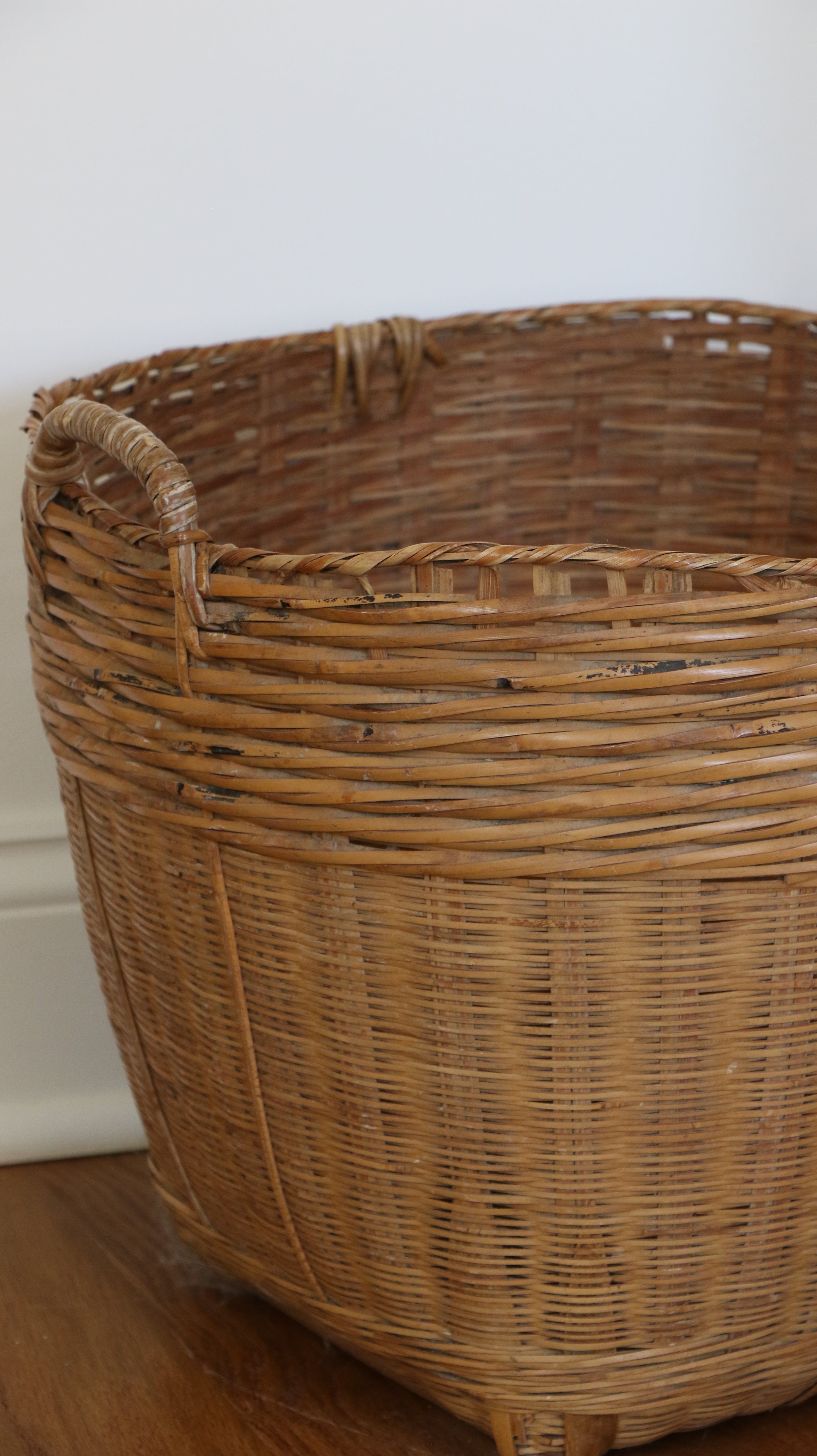 Large Handwoven Storage Basket, 19th Century