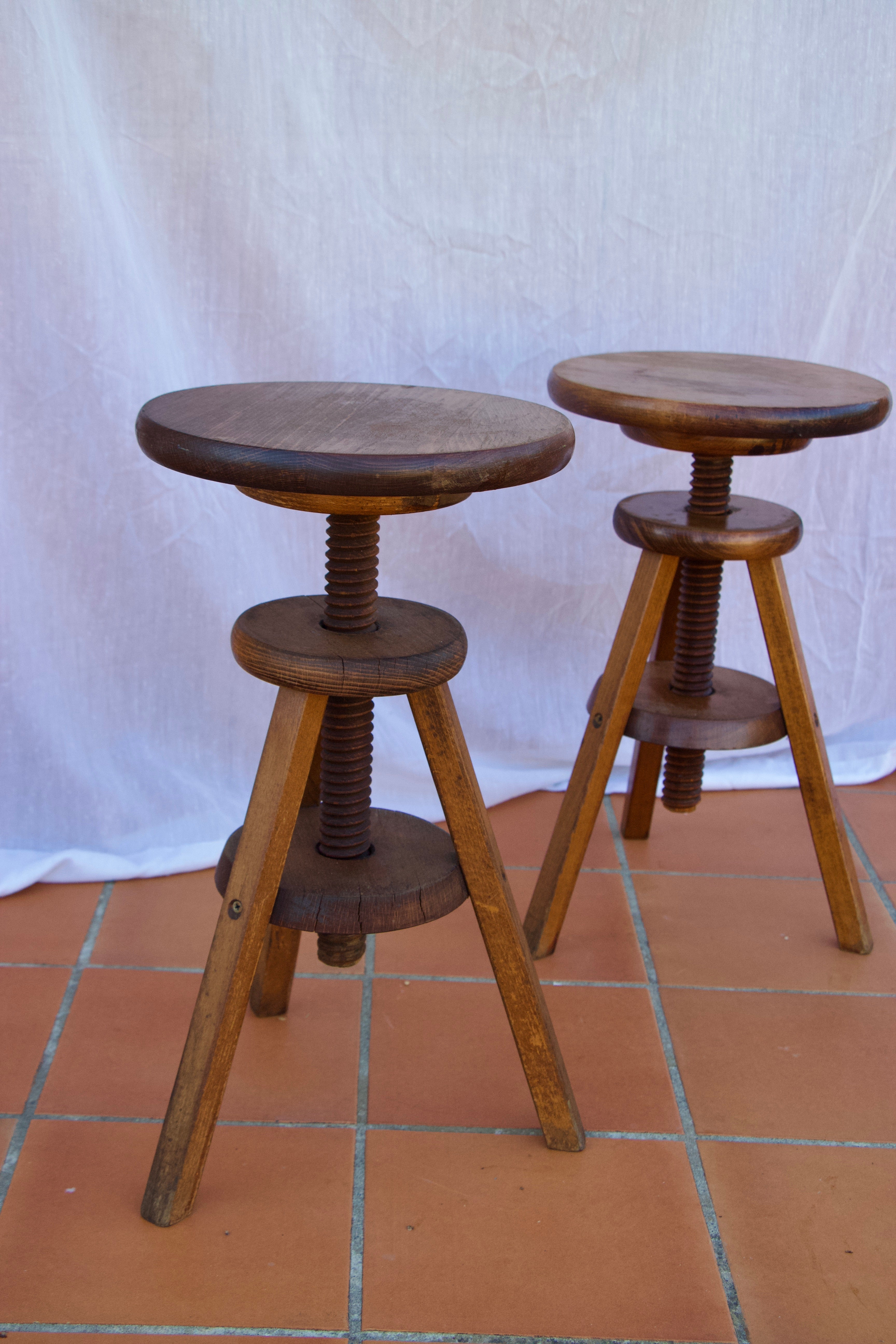 French Tripod Stools, 20th Century