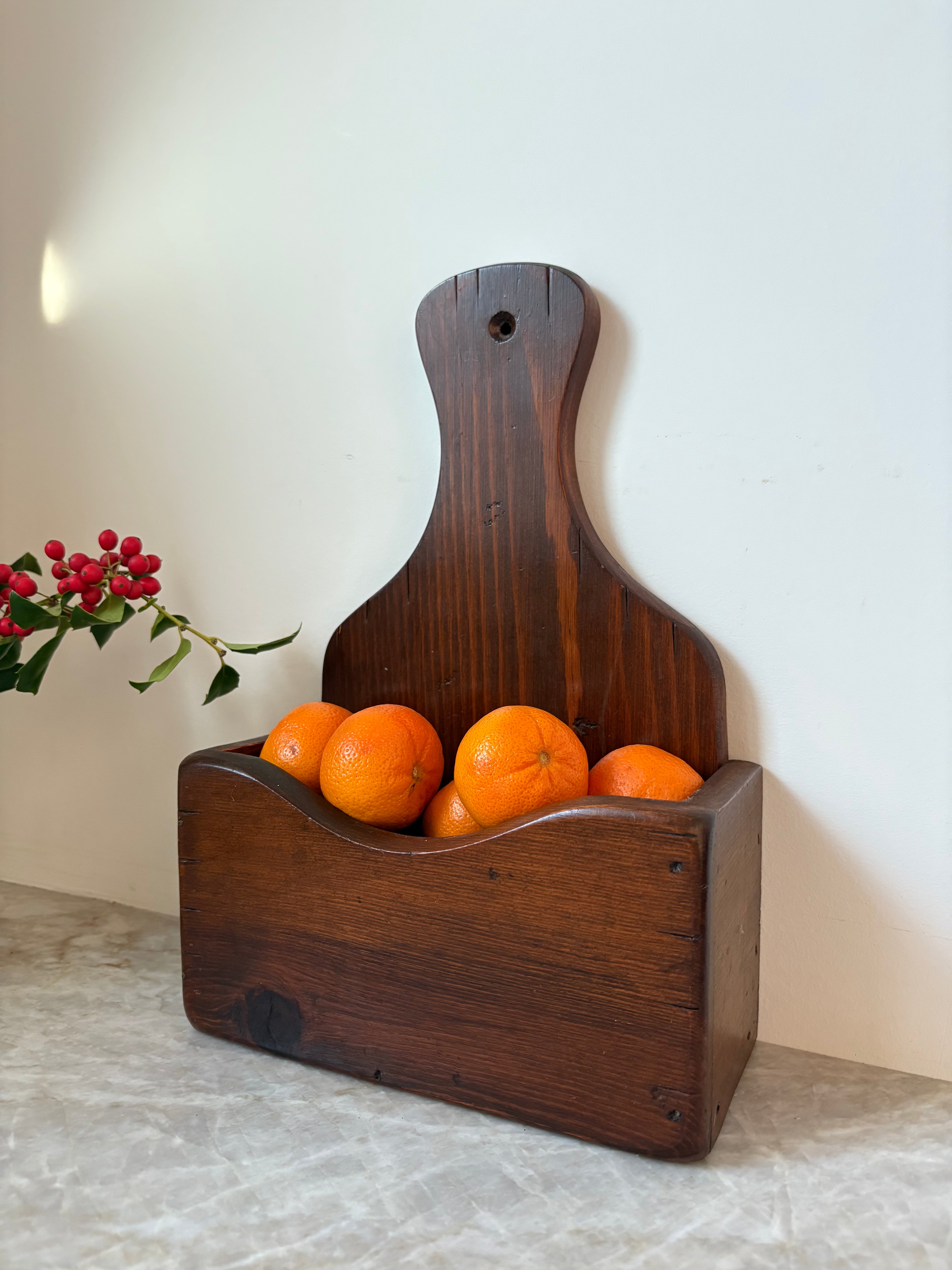 Wooden Wall Pocket, 19th Century