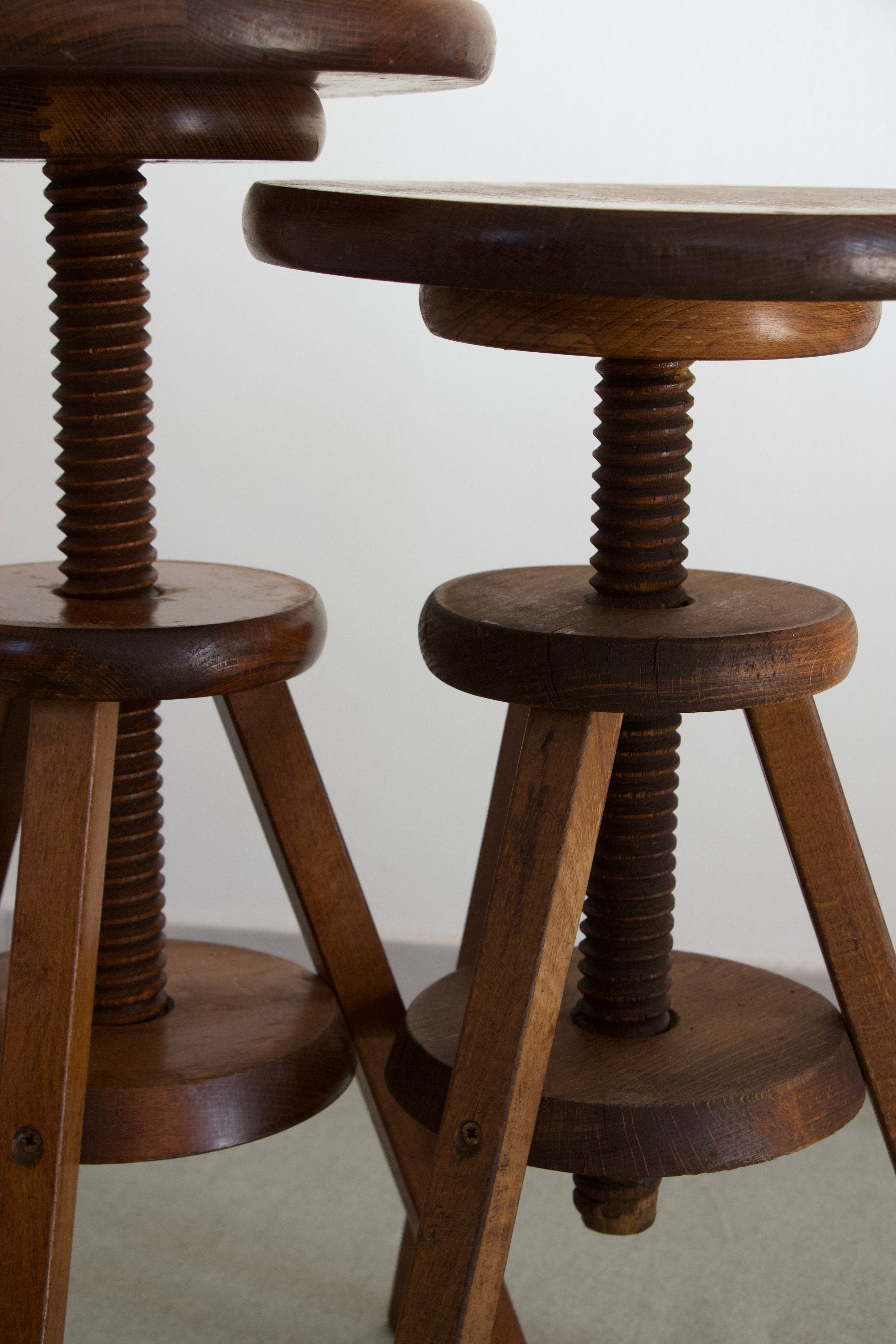 French Tripod Stools, 20th Century