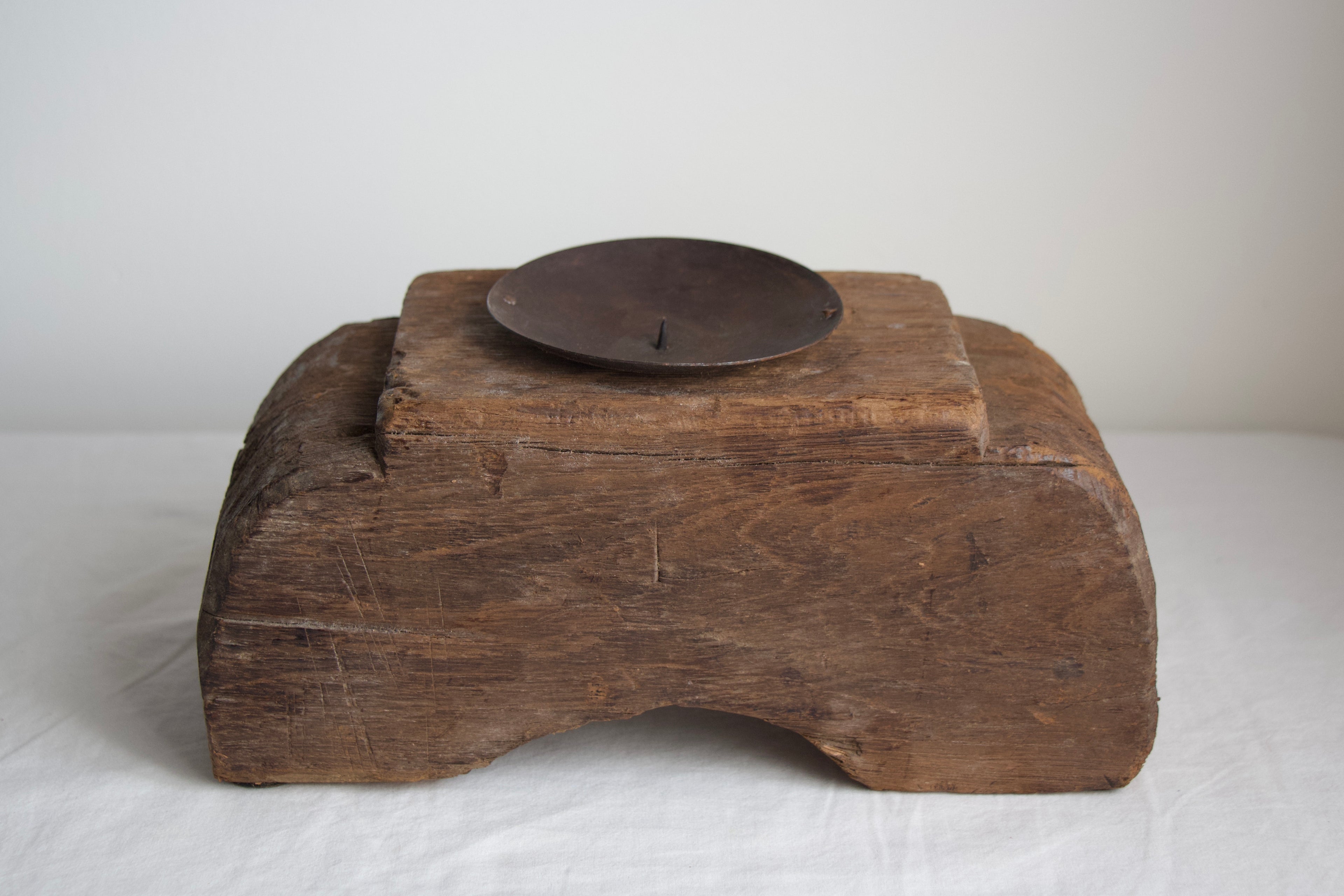 Teak Block Candle Holder - Small