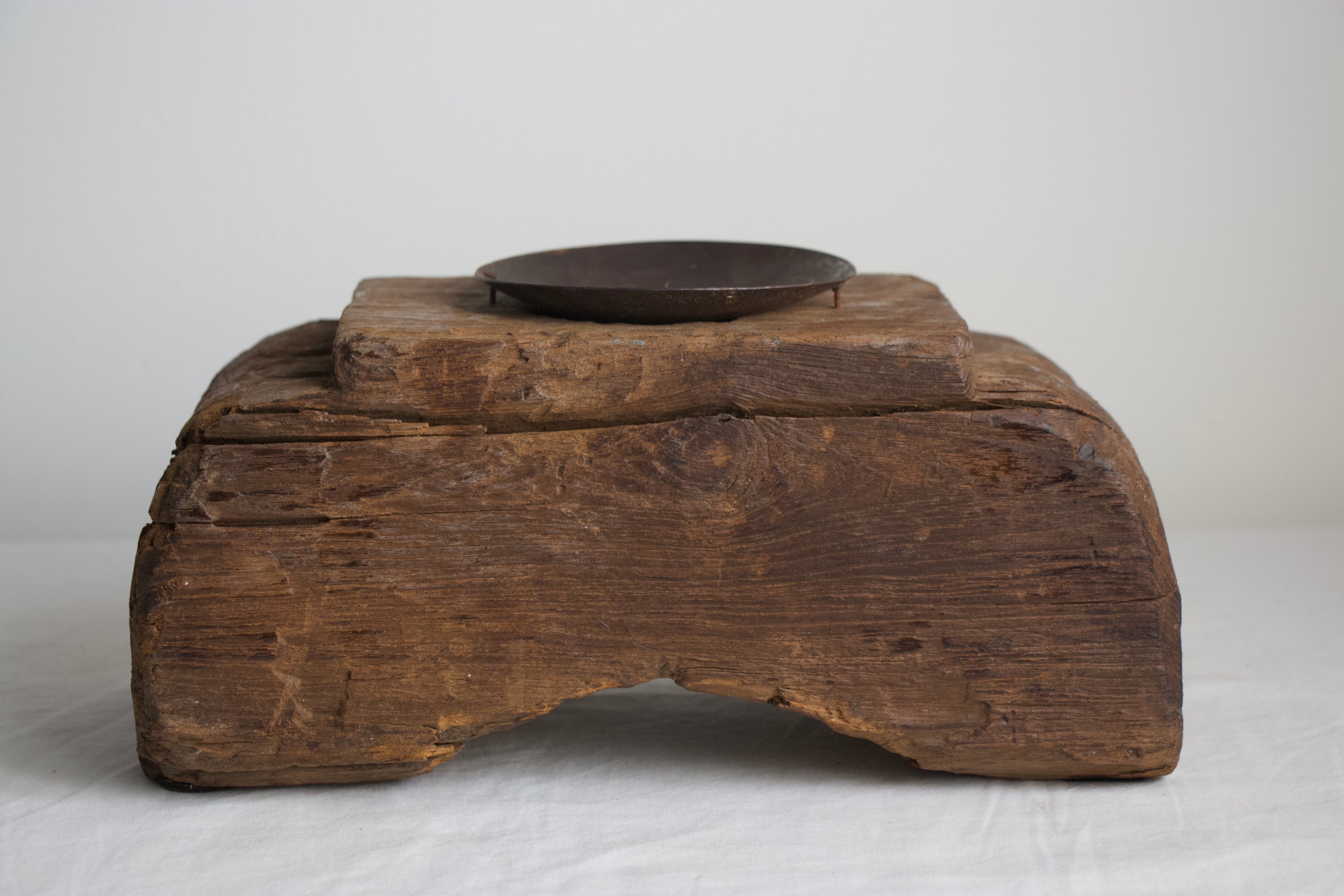 Teak Block Candle Holder - Small