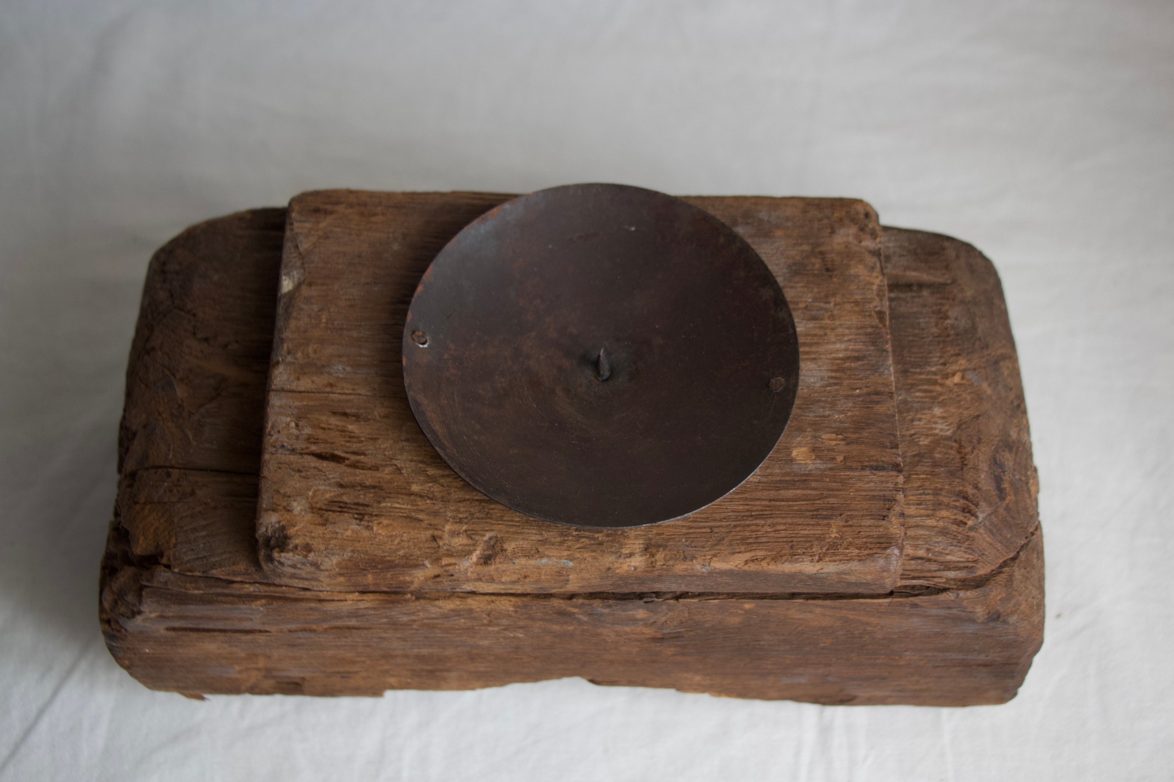 Teak Block Candle Holder - Small