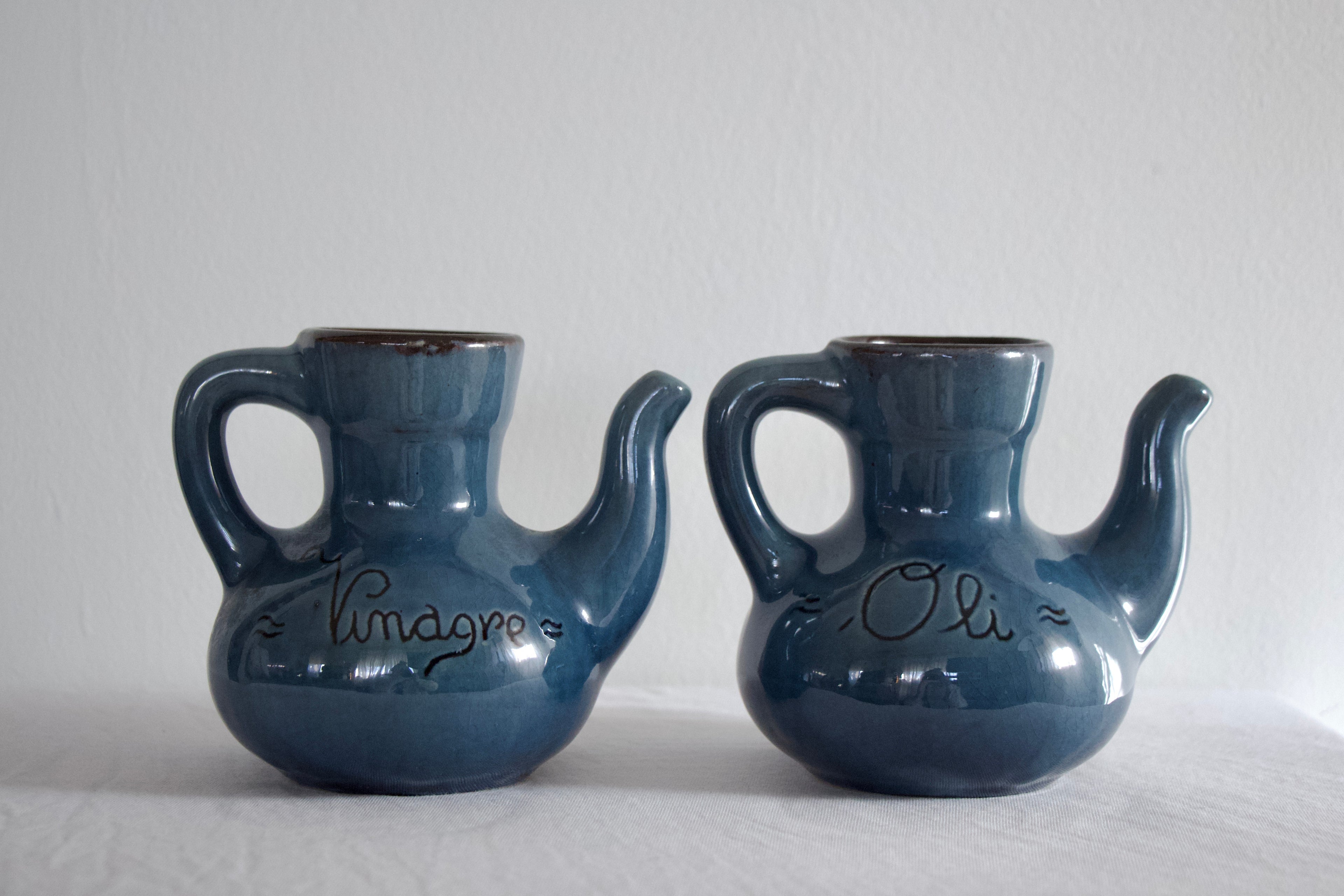 Spanish Ceramic Cruet Set, 20th Century