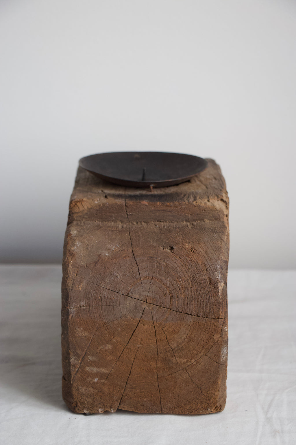 Teak Block Candle Holder - Large